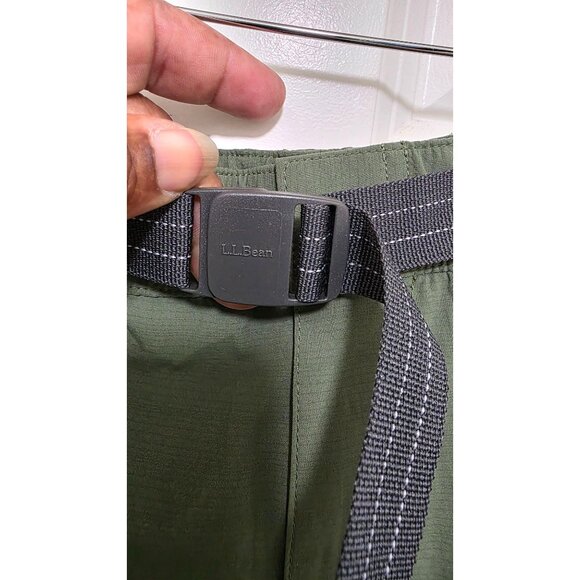 L.L.Bean Men's Quick-Dry Nylon Hiking Plus Sized Shorts Adjustable Belt Olive Gr - Picture 4 of 8